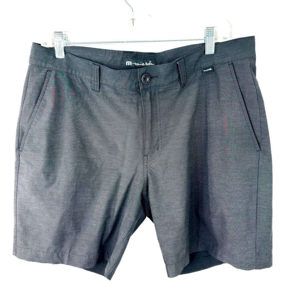 TravisMathew Men's Golf Shorts Black Charcoal Stretch Performance SIZE 34